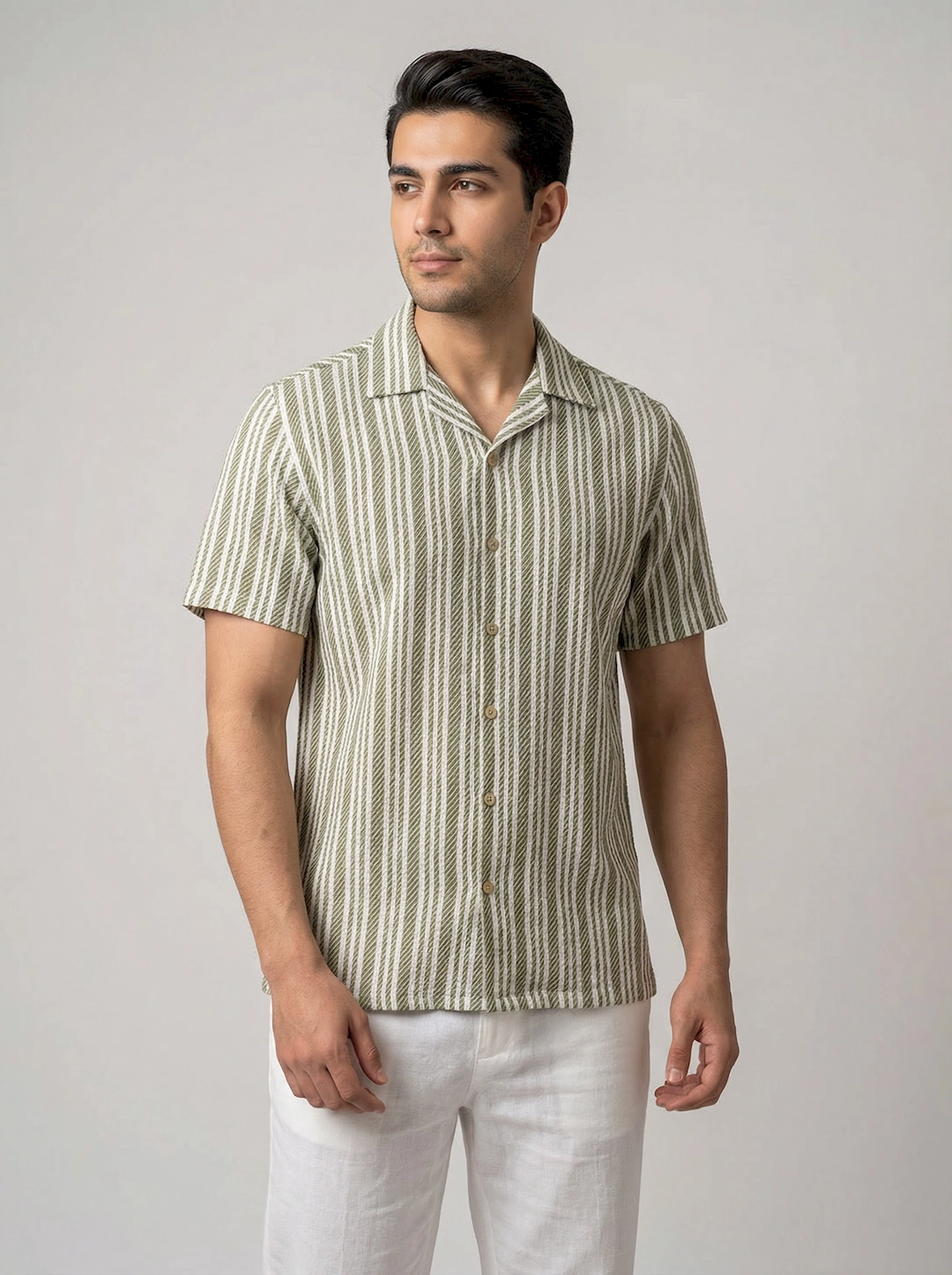 پیراهن کنفی راه راه مردانه 3850